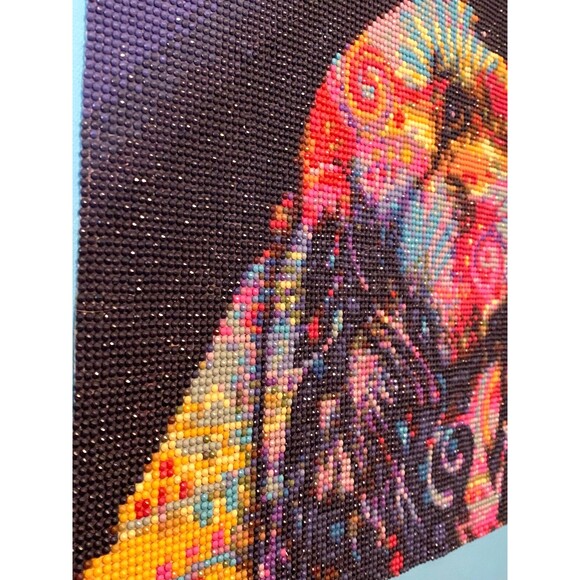 Dog Diamond Dots Wall Art Painting Lab Golden Retriever Canvas Colorful Rainbow - Picture 4 of 7